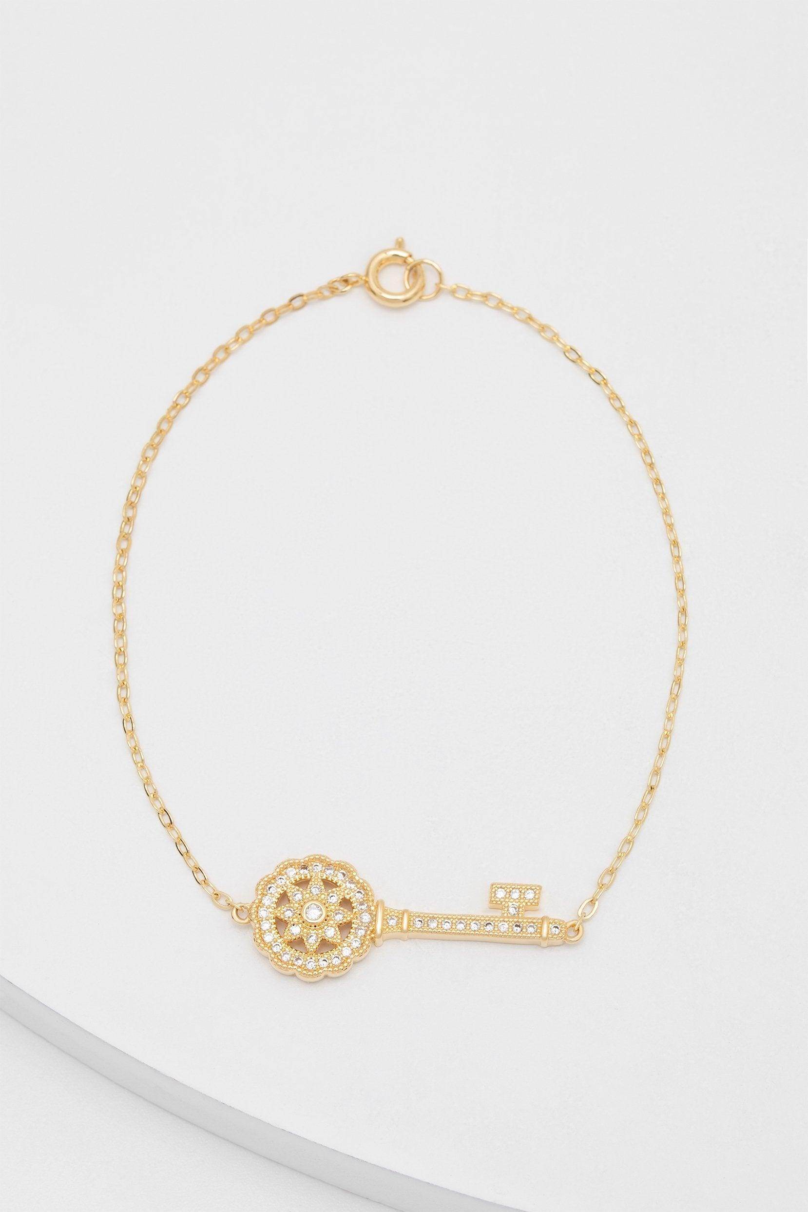 Yellow Gold Plated Bracelets with Crystals CQ0048 - COCOMELODY